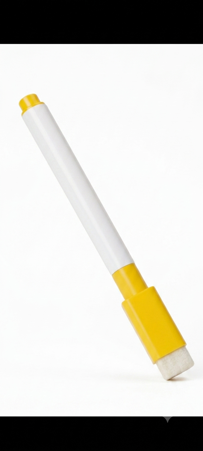 Write & wipe pen with eraser cap